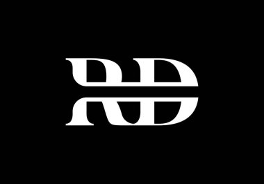İlk Monogram Harf R D Logo Tasarım Vektör Şablonu. Ar-Ge Harf Logosu Tasarımı