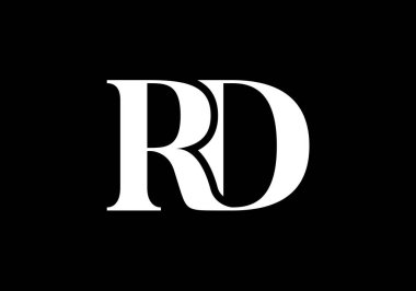 İlk Monogram Harf R D Logo Tasarım Vektör Şablonu. Ar-Ge Harf Logosu Tasarımı