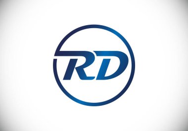 İlk Monogram Harf R D Logo Tasarım Vektör Şablonu. Ar-Ge Harf Logosu Tasarımı