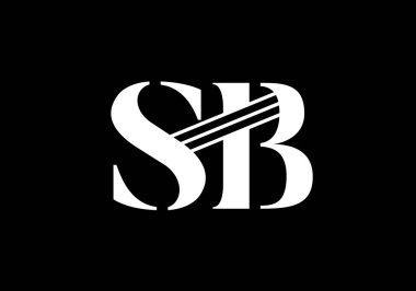 S B İlk Harf Logosu Tasarım Vektör Şablonu. S B monogram Logosu.