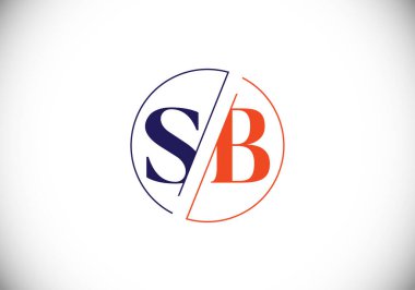 S B İlk Harf Logosu Tasarım Vektör Şablonu. S B monogram Logosu.