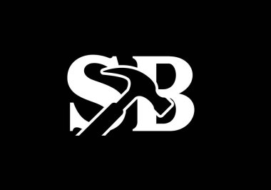 S B İlk Harf Logosu Tasarım Vektör Şablonu. S B monogram Logosu.