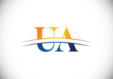 İlk Monogram UA Logo Tasarım Vektör Şablonu. Şirket İş Kimliği için Grafik Alfabesi Sembolü