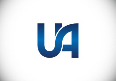 İlk Monogram UA Logo Tasarım Vektör Şablonu. Şirket İş Kimliği için Grafik Alfabesi Sembolü