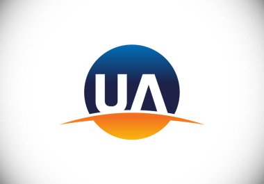 İlk Monogram UA Logo Tasarım Vektör Şablonu. Şirket İş Kimliği için Grafik Alfabesi Sembolü