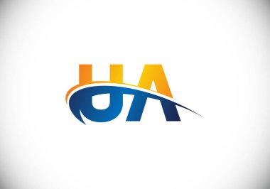İlk Monogram UA Logo Tasarım Vektör Şablonu. Şirket İş Kimliği için Grafik Alfabesi Sembolü