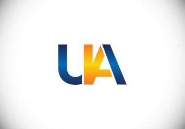 İlk Monogram UA Logo Tasarım Vektör Şablonu. Şirket İş Kimliği için Grafik Alfabesi Sembolü
