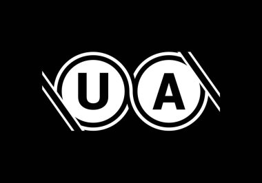 İlk Monogram UA Logo Tasarım Vektör Şablonu. Şirket İş Kimliği için Grafik Alfabesi Sembolü