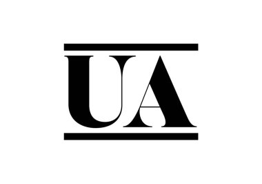 İlk Monogram UA Logo Tasarım Vektör Şablonu. Şirket İş Kimliği için Grafik Alfabesi Sembolü