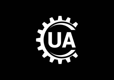 İlk Monogram UA Logo Tasarım Vektör Şablonu. Şirket İş Kimliği için Grafik Alfabesi Sembolü