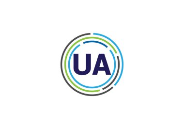 İlk Monogram UA Logo Tasarım Vektör Şablonu. Şirket İş Kimliği için Grafik Alfabesi Sembolü