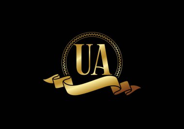 İlk Monogram UA Logo Tasarım Vektör Şablonu. Şirket İş Kimliği için Grafik Alfabesi Sembolü