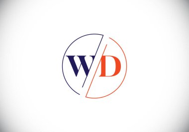 İlk Monogram Harf W D Logo Tasarım Vektör Şablonu. Şirket İş Kimliği için Grafik Alfabesi Sembolü