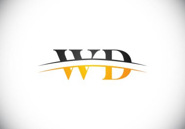 İlk Monogram Harf W D Logo Tasarım Vektör Şablonu. Şirket İş Kimliği için Grafik Alfabesi Sembolü