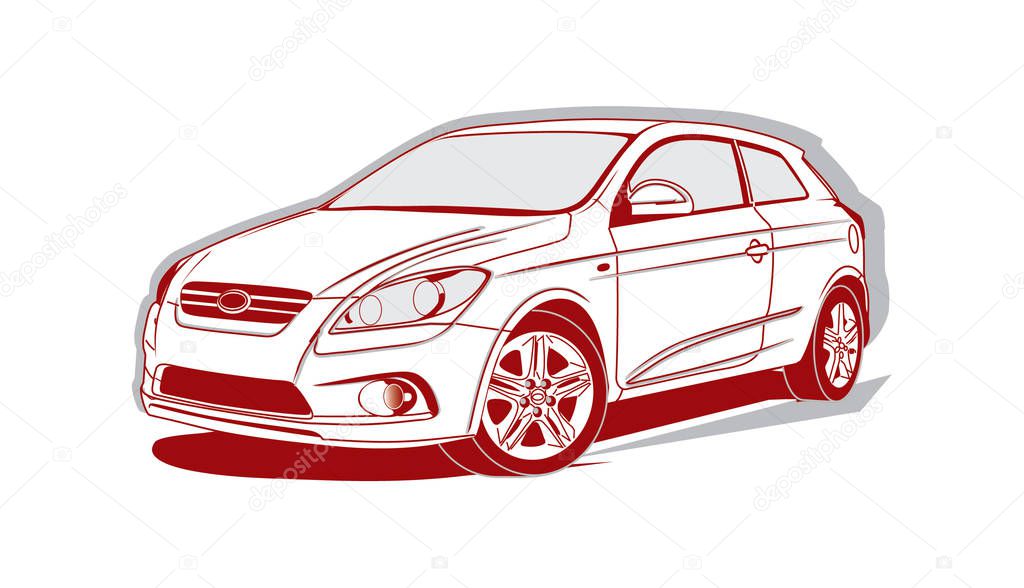 Vector isolated picture of a car on a white background
