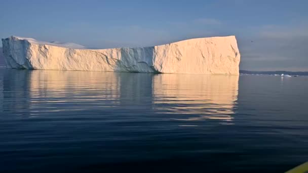 Glaciares flotantes en el Golfo de Dicso Bay en el oeste de Groenlandia — Vídeos de Stock