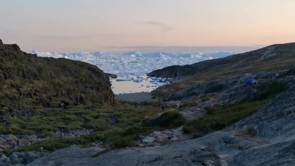 Buzullarla dolu bir körfez manzarası — Stok video