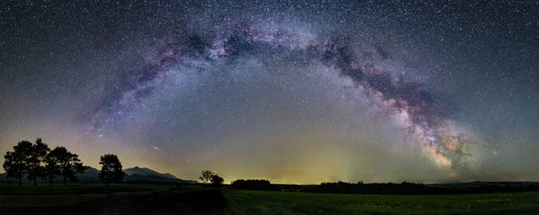 Night photography with the milky way in the northern hemisphere — Stock Photo, Image