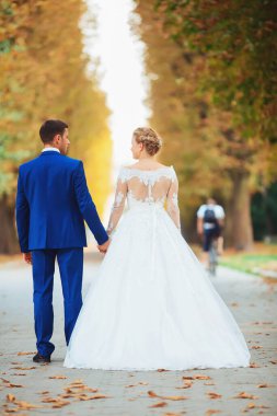 Yaz ormanında harika bir gelin ve damat