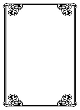 Sertifika, diploma, davetiye kartı özel tasarım için antik tarzda süslü klasik çizgi sayfa çerçevesi