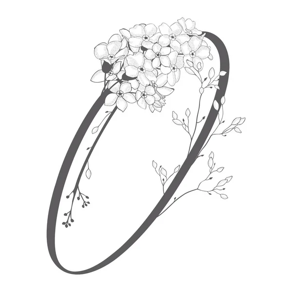 Vektor ručně tažené květinové O monogram a logo — Stockový vektor