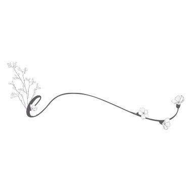 Vektör el çekilmiş çiçek E monogram ve logosu