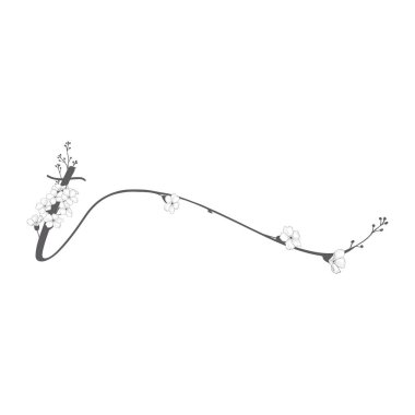 Vektör çiçek T el çekilmiş monogram ve logosu