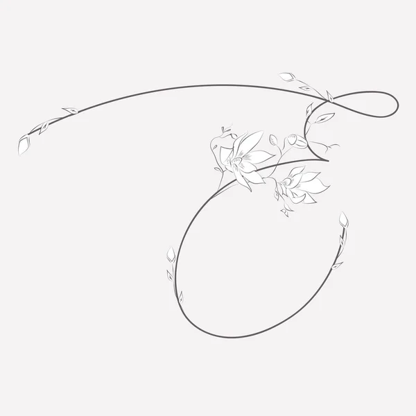 Διάνυσμα χέρι floral E μονόγραμμα και το λογότυπο — Διανυσματικό Αρχείο