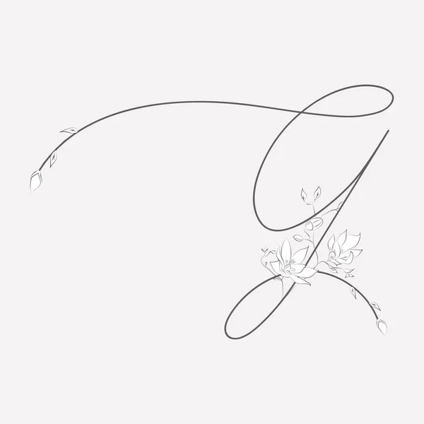 Monogramme et logo G floral dessiné à la main vectorielle — Image vectorielle