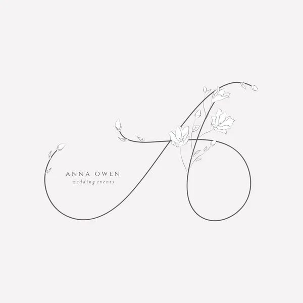 Vector Floristic Feminine Brand Template Monogram . — стоковый вектор