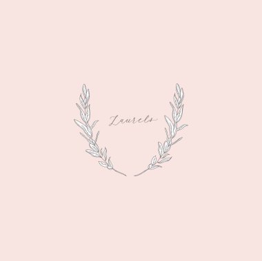 Vektör da kadınsı marka Logo şablonu çerçeve.