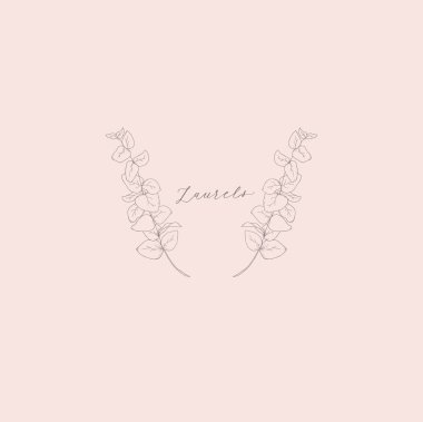 Vektör da kadınsı marka Logo şablonu çerçeve.