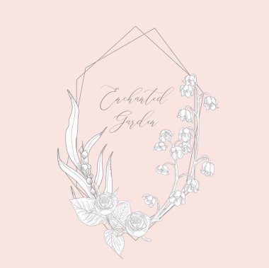 Vektör da kadınsı marka Logo şablonu çerçeve.