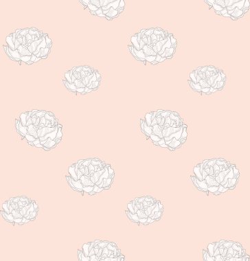 Vektör çizim çiçek ile ince Seamless Modeli