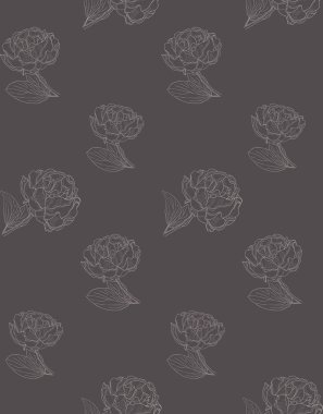 Vektör çizim çiçek ile ince Seamless Modeli