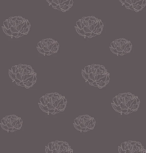 Vector Subtle Seamless Pattern with Drawn Florals — Stock Vector