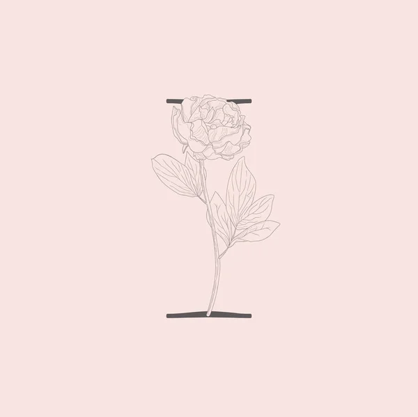 Vektor blühende florale Initiale i Monogramm und Logo — Stockvektor