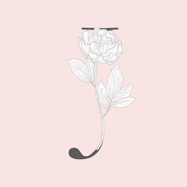 Monogramme et logo floraux initiaux J de floraison vectorielle — Image vectorielle