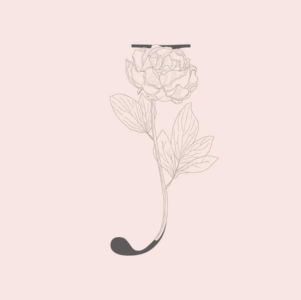 Monogramme et logo floraux initiaux J de floraison vectorielle — Image vectorielle