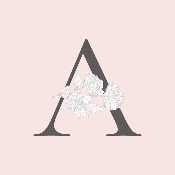 Vector floreciente floral inicial un monograma y logotipo — Archivo Imágenes Vectoriales