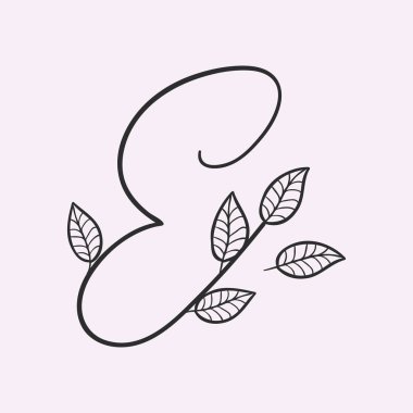 Vektör el yazısı mektubu E Monogram veya logo markası