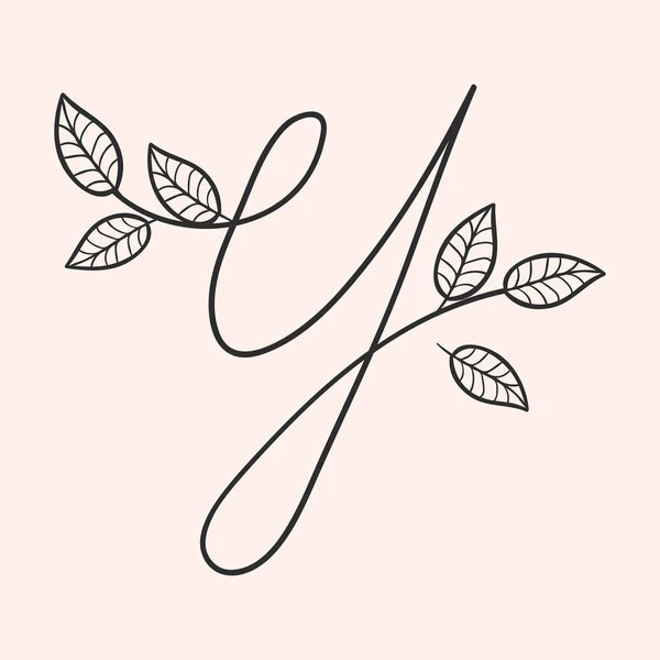 Lettre vectorielle manuscrite Y monogramme ou logo marque — Image vectorielle