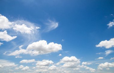 Bulutlu mavi gökyüzü güzel arka plan, çok bulutlu 