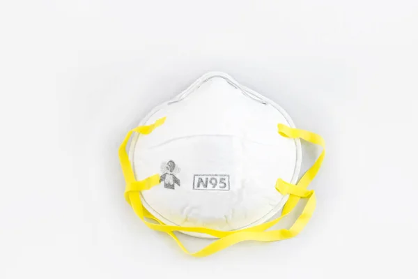 Perlindungan respirator untuk Filter wajah pelindung topeng pada ba putih — Stok Foto
