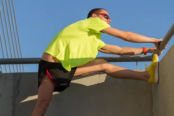 Zár Megjelöl Szemcsésedik Ból Jogging Ember — Stock Fotó