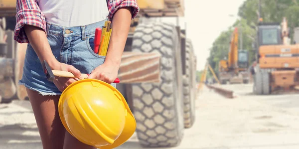 Proceso Trabajo Primer Plano Mujer Trabajadora Concepto Profesión — Foto de Stock