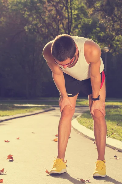 Detailní Záběr Záběr Jogging Muž — Stock fotografie