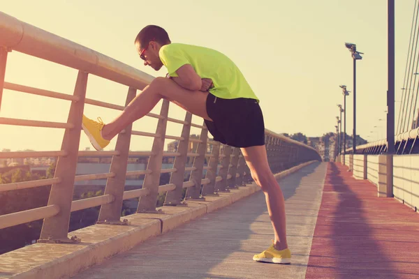 Zár Megjelöl Szemcsésedik Ból Jogging Ember — Stock Fotó