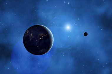 Uzay inanılmaz renk tema arka plan. Nasa tarafından döşenmiş bu görüntü unsurları