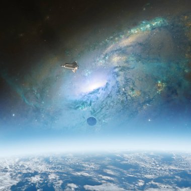 Uzay renk teması roket toprakla. Nasa tarafından döşenmiş bu görüntü unsurları